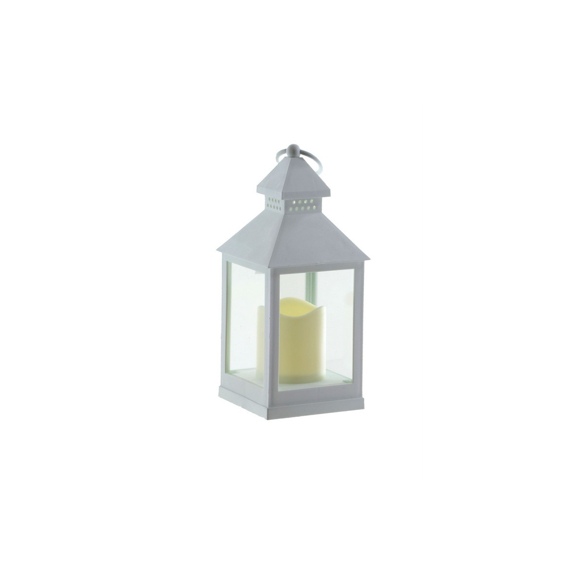 24 cm in plastica effetto legno lanterna LED candela Home Garden wedding decorazione Single Grey 